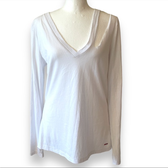 NWT n:philanthropy* Vicki V-Neck Cut Out Long Sleeve Shirt Size Med - Picture 4 of 13